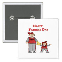 Happy Father's Day (daddy and me baseball) Button