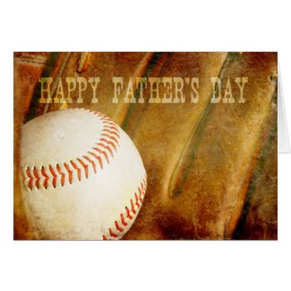 Happy Father's Day Faded Baseball Greeting Card