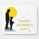 Happy Father's Day Fishing Silhouette Mousepad