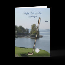 Happy Father's Day Golf Grandpa Card - Customized