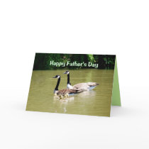Happy Father's Day Goose Family Card