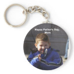 Happy Father's Day, Mom Round Keychain