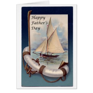 Happy Fathers Day Nautical Ship Card