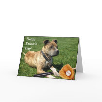 Happy Father's Day Pitbull greeting card