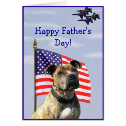 Happy Father's Day Pitbull greeting card