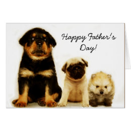 Happy Father's Day puppies greeting card