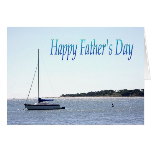 Happy Father's Day Sail Boat With Seagull Card