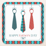Happy Father's Day Square Paper Coaster