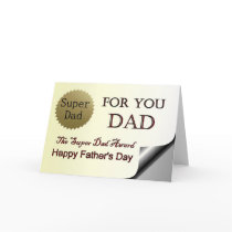 Happy Father's Day Super Dad Award cards by JustParties Happy Father's Day Super Dad Award cards