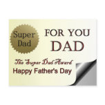 Happy Father's Day Super Dad Award Post Card