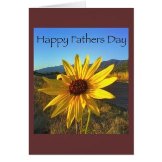 Happy Fathers Day with Yellow WildFlower Greeting Card