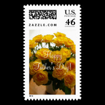 Happy Father's Day Yellow Roses Postage stamps