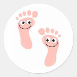 Happy Feet Round Stickers