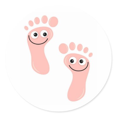 Happy Feet Round Stickers by prawny