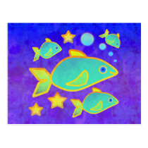 Happy Fish Notes Card Post Card