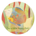 Happy Flower Fish Sticker