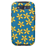 Happy Flowers Blue Samsung Galaxy S Case Samsung Galaxy SIII Case