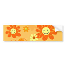 Happy Flowers Bumper Sticker