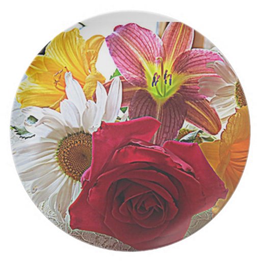 Happy Flowers Party Plate