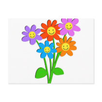Happy Flowers Post Cards