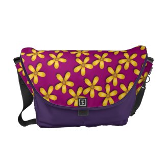 Happy Flowers Purple Messenger Bag