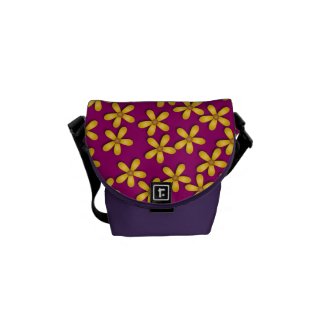 Happy Flowers Purple Mini Messenger Bag