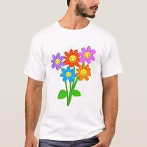 Happy Flowers t-shirts by prawny Happy Flowers t-shirts