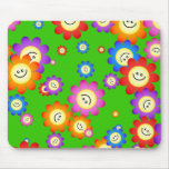 Happy Flowers Wallpaper Mouse Pad