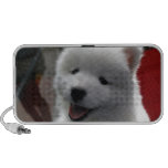 Happy Fluffy White Dog Laptop Speaker