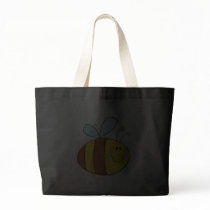 happy flying honeybee honey bee cartoon canvas bags
