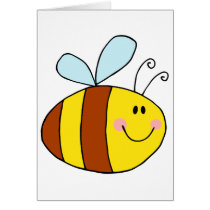 happy flying honeybee honey bee cartoon cards