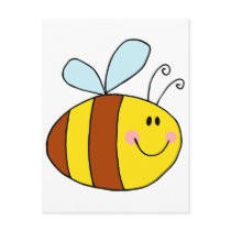 happy flying honeybee honey bee cartoon post cards