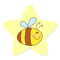 happy flying honeybee honey bee cartoon star stickers