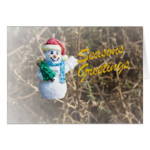 Happy Flying SnowMan Card