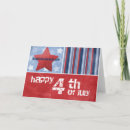 Happy Fourth of July Greeting Card - Stylishly grungy and featuring red, blue and white stars and stripes for your Indepence Day greetings.