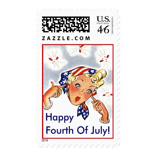Happy Fourth Of July Independence Patriotic Stamps