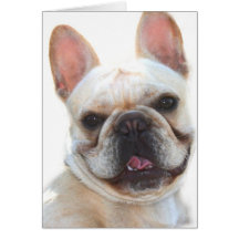 Happy French Bulldog greeting card