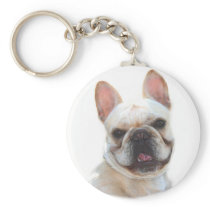 Happy French Bulldog keychain