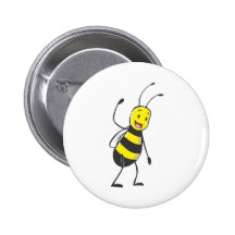 Happy Friendly Bee Welcoming You Pins
