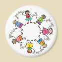 Happy Friends Around the World Magnet by fat_fa_tin Happy Friends Around the World Magnet