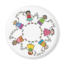 Happy Friends Around the World Magnet