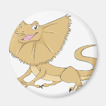 Happy Frilled Lizard Cartoon Refrigerator Magnets