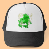 happy frog in bubbles hats