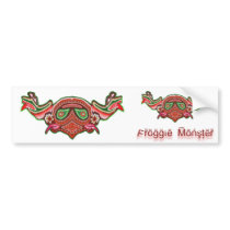 Happy Froggy Head -  NOVINO MonstersInk Bumper Stickers