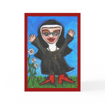 Happy Funky Preachin' Nun - card by folkartblonde Happy Funky Preachin' Nun - card