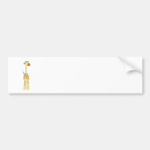 Happy Giraffe. Cartoon Bumper Stickers