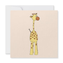 Happy Giraffe. Cartoon Personalized Invitation