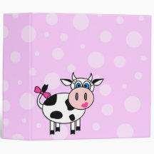 Happy Girl Cow Cartoon Bubble School Photo Binder