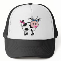 Happy Girl Cow Trucker Hat