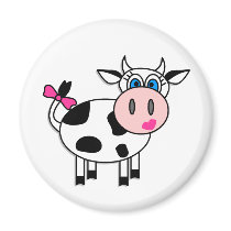 Happy Girl Cow Fridge Magnet